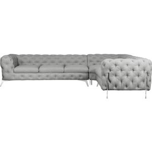 Leonique Ecksofa Amaury, großes Ecksofa, Kopfheftung, Breite 323 cm, Fußfarbe wählbar