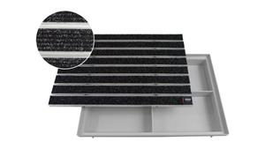 EMCO Fußmatte » 60x40cm Eingangsmatte DIPLOMAT Large Rips anthrazit 22mm + ACO Bodenwanne Fußmatte Türmatte Abstreifer Fußabtreter«, , rechteckig, Höhe: 75 m