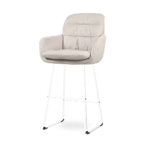 Nolon Nino-Mia barkruk beige - wit onderstel - 75 cm