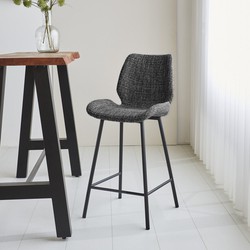 Dimehouse Barkruk Beau chenille grijs
