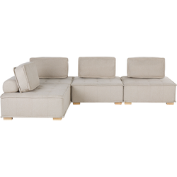 BELIANI Modulaire hoekbank 4-zits stof beige TIBRO