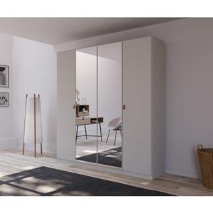 rauch Drehtürenschrank "Homey by Quadra Spin", mit Grifflaschen aus weichem, cognacbraunem Leder, mit Spiegel