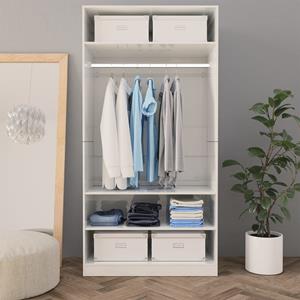 VIDAXL Kleiderschrank Hochglanz-weiß 100ã50ã200 Cm Spanplatte