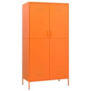 VIDAXL Kleiderschrank Orange 90x50x180 Cm Stahl
