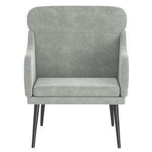 vidaXL Fauteuil 63x76x80 cm fluweel lichtgrijs