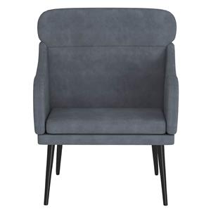 vidaXL Fauteuil 63x76x80 cm fluweel donkergrijs