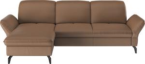 sit&more Hoekbank Leandro L-vorm Naar keuze met bed, hoofdbord en armleuningfunctie, en bedkist