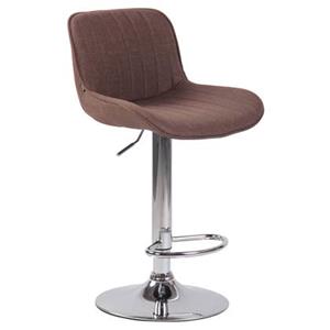 CLP Barhocker Lentini Stoff Chrom Braun
