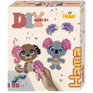 Hama Perlen HAMA 3255 Geschenkpackung Tier Salon, 2.500 midi-Perlen 6 Zubehör mehrfarbig