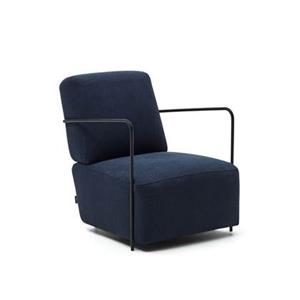 Kave Home  Gamer fauteuil blauw en metaal met zwart geschilderde
