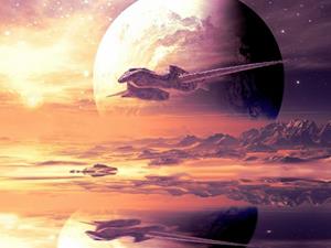 Papermoon Fototapete PLANETEN-FANTASIE FUTURISTISCH ALIEN MOON GALAXIE XXL, Vliestapete, hochwertiger Digitaldruck, inklusive Kleister