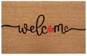 HANSE Home Fußmatte Mix Mats Kokos Welcome Leafs, , rechteckig, Höhe: 15 mm, Schmutzfangmatte, pflegeleicht, robust, UV-Beständig, wasserfest