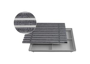 ACO Severin Ahlmann GmbH & Co. KG Fußmatte ACO 600x400 Fußmatte Rips hellgrau mit Bodenwanne Vario Light Schuhabstreifer Abtreter, , rechteckig, Höhe: 20 mm, geeignet für den &uum