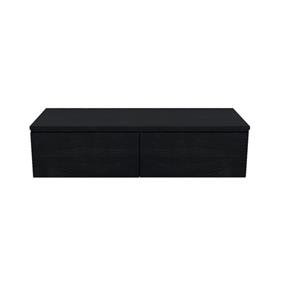 Arcqua Living Onderkast - 120x46x30cm - 2 lades - greeploos - gemelamineerd spaanplaat - oak black ONK494398