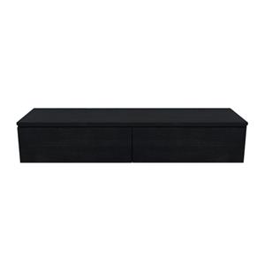 Arcqua Living Onderkast - 140x46x30cm - 2 lades - greeploos - gemelamineerd spaanplaat - oak black ONK494438