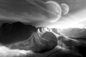 Papermoon Fototapete "Landschaft Schwarz & Weiß"