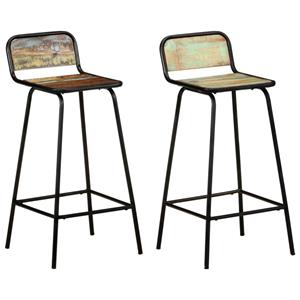 vidaXL Barstoelen 2 st massief gerecycled hout