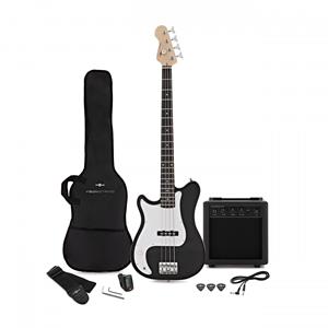 Gear4Music VISIONSTRING Left Handed Bass Guitar Pack Black