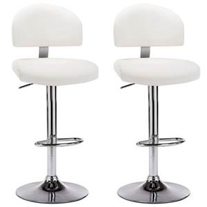vidaXL Barstoelen 2 st kunstleer wit