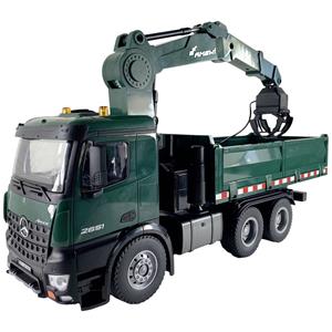 Amewi 22568 Arocs Kranwagen 1:14 Elektro RC Modell-LKW RtR inkl. Akku und Ladekabel, mit Geräuschef