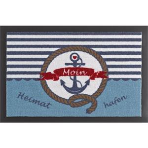 HANSE Home Fußmatte Heimathafen, , rechteckig, Höhe: 7 mm, mit Spruch, waschbar, Robust, Pflegeleicht, Moin, Rutschfest, Maritim