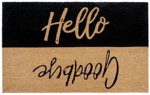 HANSE Home Fußmatte Kokos Contrast Hello Goodbye, , rechteckig, Höhe: 15 mm, Pflegeleicht, Robust, Anti-Slip, Naturfaser, Umweltfreundlich