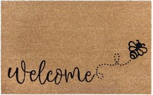 HANSE Home Fußmatte Kokos Bee Welcome, , rechteckig, Höhe: 15 mm, Pflegeleicht, Robust, Anti-Slip, Naturfaser, Umweltfreundlich