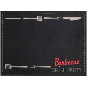 Primaflor-Ideen in Textil Fußmatte BBQ Grillunterlage GRILL PARTY, , rechteckig, Höhe: 5 mm, Grillmatte ideal als Bodenschutz, ruschhemmend, waschbar