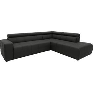 DOMO collection Hoekbank Brandon L-vorm, ook in leer met verstelbare hoofdsteun, naar keuze met verstelbare zitdiepte