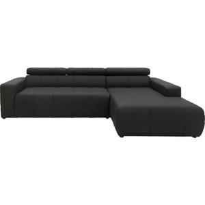 DOMO collection Hoekbank Brandon grote uitvoering B/D/H: 289/177/80 cm, ook in leer en cord met hoofdsteunverstelling, optionele zitdiepteverstelling, l-vormig