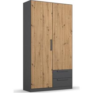 rauch Drehtürenschrank "StyleUp", Typ Dark & Wood mit trendigen farblich abgesetzten Griffen