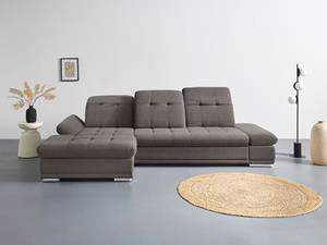 Cotta Ecksofa Holiday, Sitztiefenverstellung, wahlweise mit Bettfunktion inkl. Bettkasten