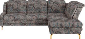 Sit&More Ecksofa, inkl. 2 Zierkissen mit Strasssteinen, goldfabene Metallfüße