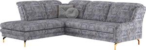 Sit&More Ecksofa, inkl. 2 Zierkissen mit Strasssteinen, goldfabene Metallfüße