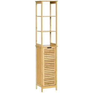 Kleankin Badezimmerschrank mit 3 Ablagen natur