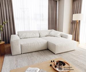 DELIFE Ecksofa Sirpio XL 270x170 cm Bouclee Creme-Weiß Recamiere variabel