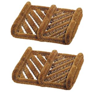 Benson Schoenen borstelmat/schoenenveger - 2x - kokosvezels - 30 x 35 cm -