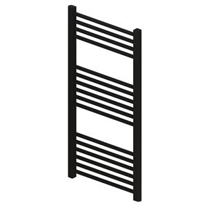 Boss & wessing Radiator  Wingrave 100x40 cm Mat Zwart Zij-Onderaansluiting (419 Watt)