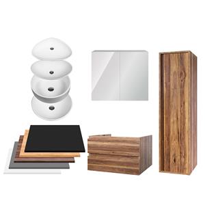 Boss & Wessing Badkamermeubelset  Sally 100 cm Twee Soft-Close Lades Met Waskom Eiken