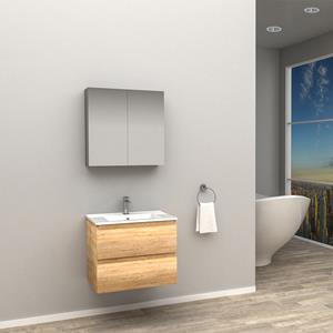 Boss & Wessing Badkamermeubelset  Sally 100 cm Twee Soft-Close Lades Licht Eiken
