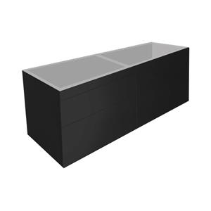 Best Design Onderkast  Beauty Greeploos 120 cm Softclose Mat Zwart Incl. Wastafelblad (Keuze uit 4 kleuren)