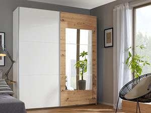Mobistoxx Kast JASPY 2 schuifdeuren 175 cm wit/artisan eik