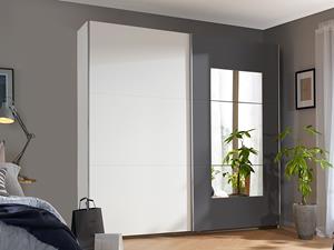 Mobistoxx Kast JASPY 2 schuifdeuren 218 cm wit/metaalgrijs