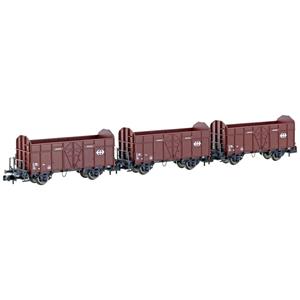 Hobbytrain H24302 N 3er-Set offene Güterwagen Fbkk der SBB