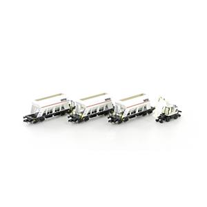 Jägerndorfer LC66306 N 3er-Set Schüttgutwagen + Liebherr A922 rail SERSA