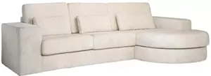 Hoekbank Felix 2,5 zits + lounge rechts rond - white chenille