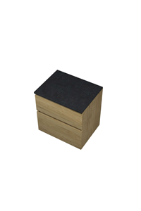 Proline Top wastafelonderkast met afdekplaat hardsteen en open schap 120 x 46 x 52 cm, ideal oak