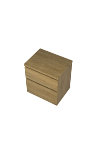 Proline Top wastafelonderkast met 2 laden asymmetrisch en afdekplaat 60 x 46 x 60 cm, ideal oak