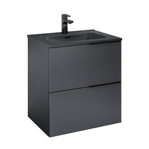 Royo Wastafelonderkast Soho 60cm 2 Laden Zwart Mat