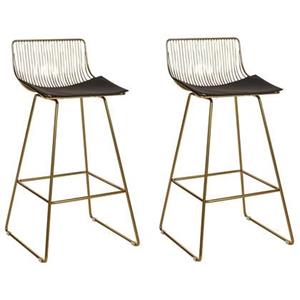 Beliani FREDONIA Set van 2 barstoelen Goud